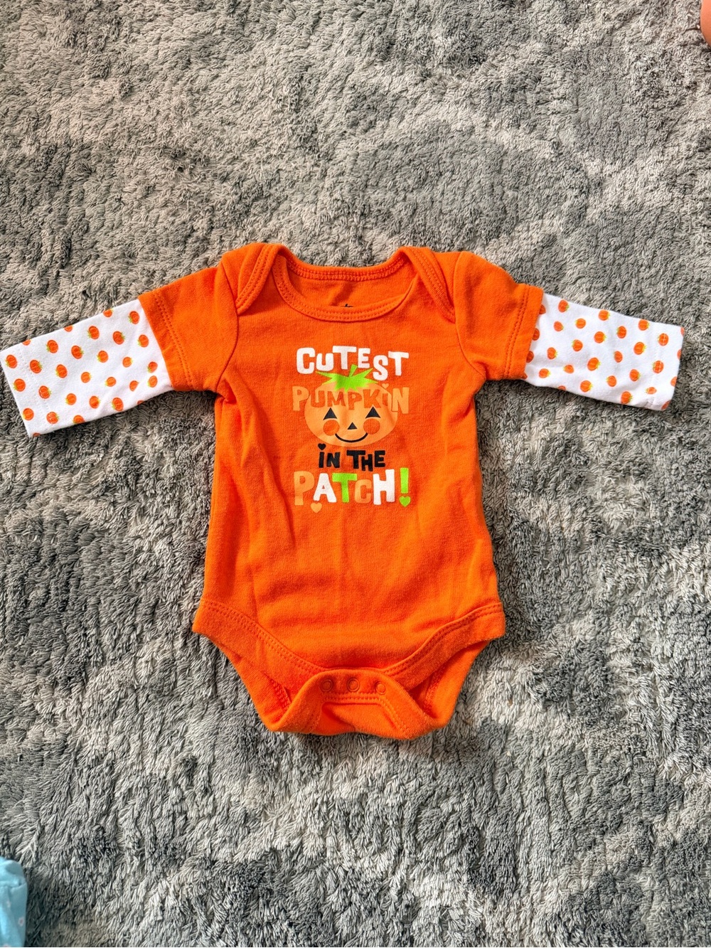 Orange 'Cutest Pumpkin in the Patch' One-Piece Bodysuit